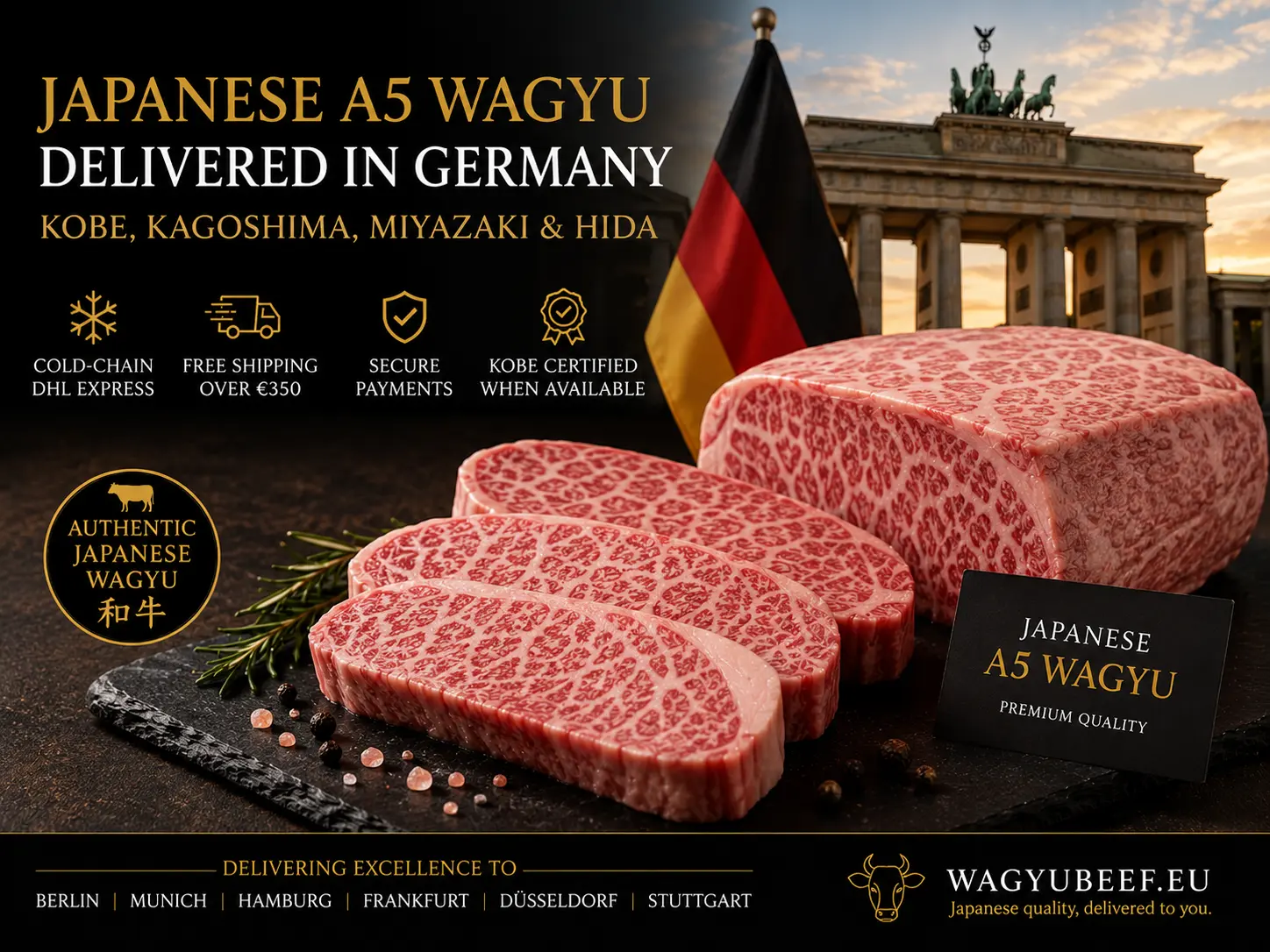 Japanisches A5 Wagyu vor dem Brandenburger Tor – Wagyubeef.eu